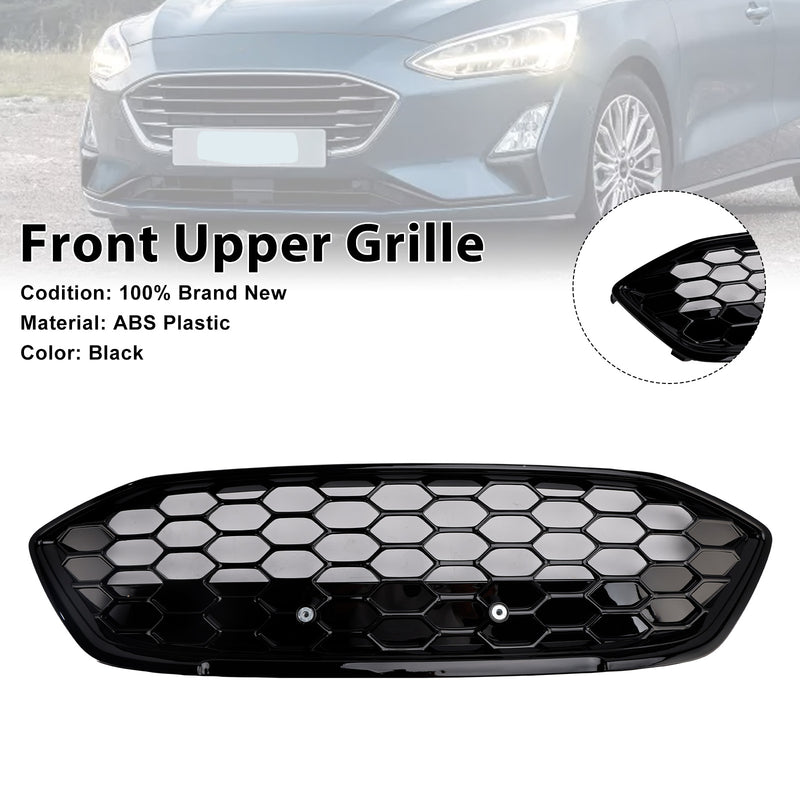 ST Style Gloss Black Mesh Front Bumper Grill Fit Ford Focus MK4 2018-2021
