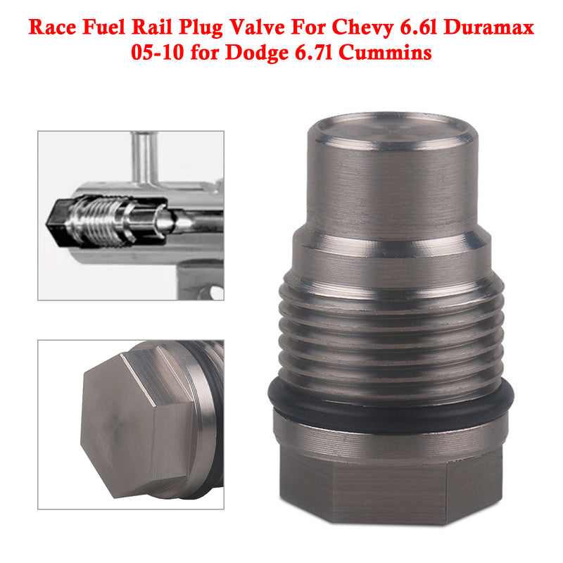 Race Fuel Rail Plug Valve For Chevy 6.6l Duramax 05-10 for Dodge 6.7l Cummins