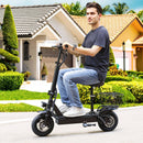 400W Electric Scooter for Adult with Seat 10" Commuter Electric Scooter with Carry Basket Up to 25 20MPH 25Miles Range
