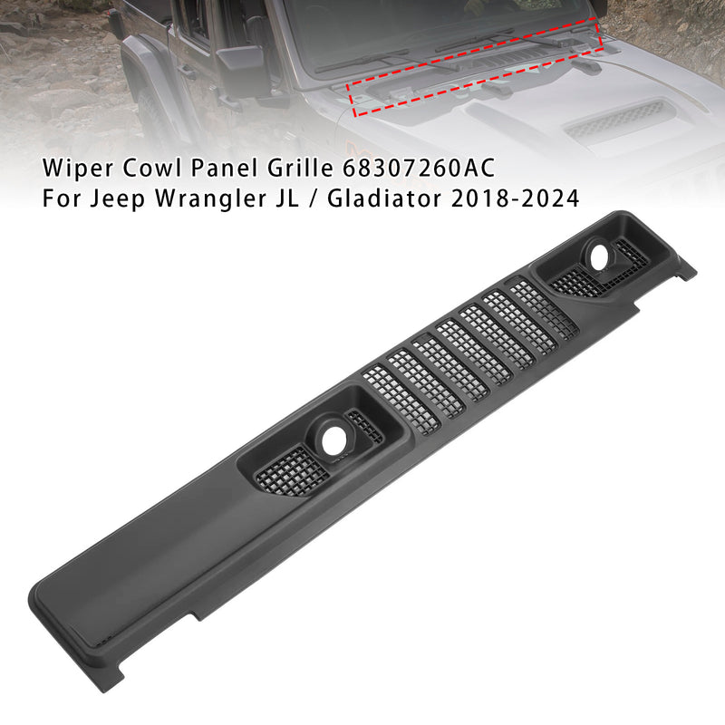 Wiper Cowl Panel Grille 68307260AC For Jeep Wrangler JL / Gladiator 2018-2024
