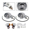 Motorcycle Beam Headlight Fog Lamp Custom Chrome
