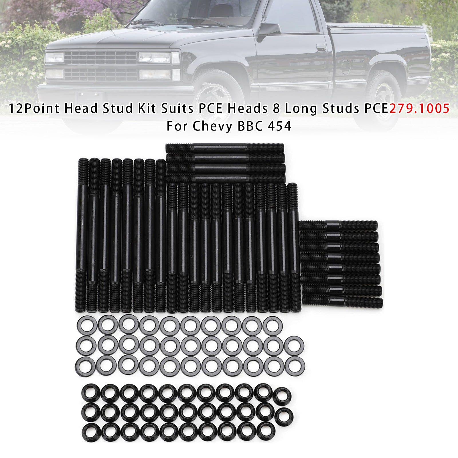 12Point Head Stud Kit Suits PCE Heads 8 Long Studs PCE279.1005 For Che