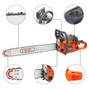 24" 68CC Gasoline Chainsaw Cutting Wood Gas Sawing Crankcase Chain Saw