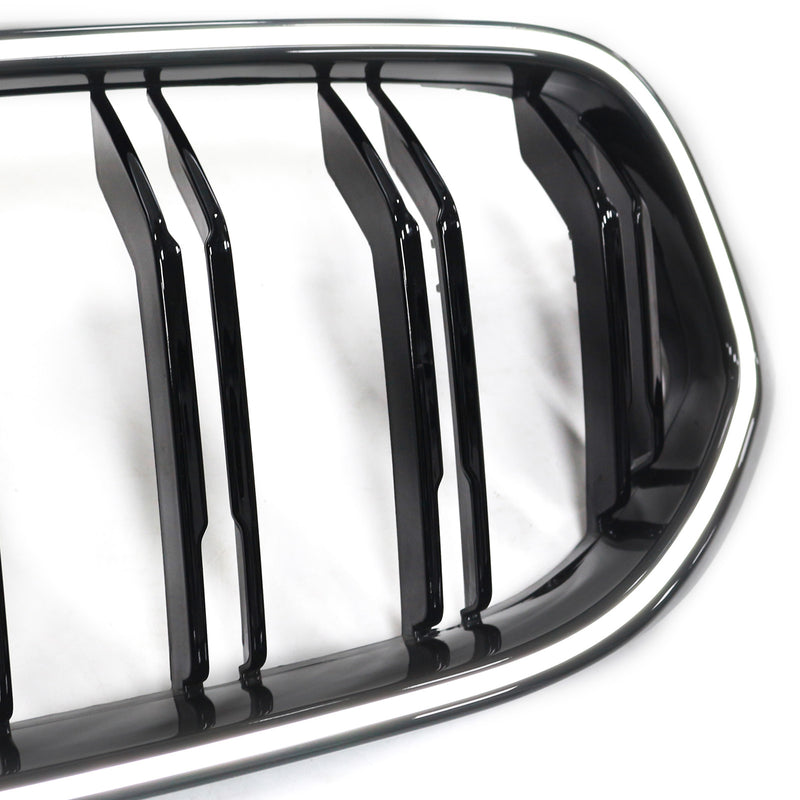 Double Slat Black Front Kidney Grill Grille Fit BMW 6 Series G32 2020-2025