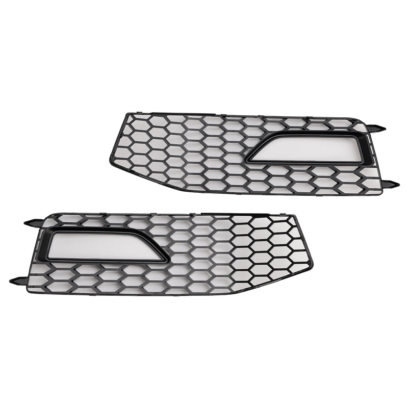 2PCS Bumper Fog Light Lamp Cover Grille Grill Fit Audi A4 S-line S4 2013-2015
