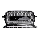 Chrome/Black Front Honeycomb Bumper Grille Grill Fit Audi Q5 2013-2017