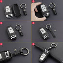Leather Silicone Car Key Case Cover With Buckle For Audi