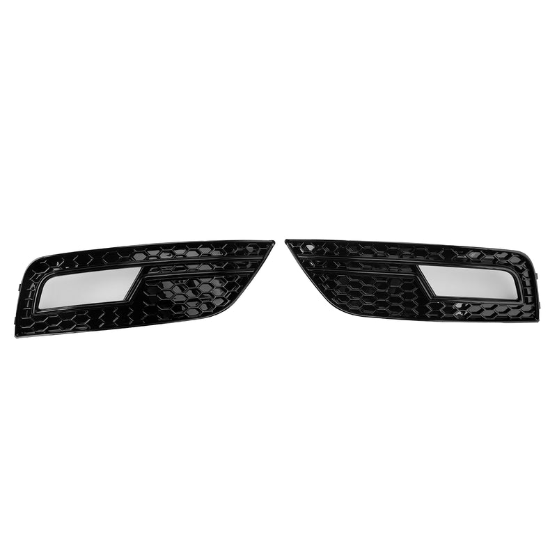 Black Fog Light Cover Grille Fit Audi A4 B8.5 2013-2015 Standard Bumper
