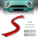 Front Grille S Emblem Decal Badge for MINI Cooper