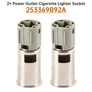 2× Power Outlet Cigarette Lighter Socket 253369B92A for Nissan