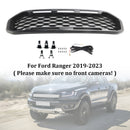 Front Bumper Grill Grille Fit Ford Ranger T8 2019-2023 Black W/LED Light