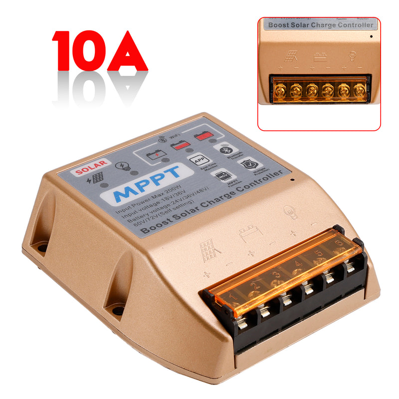10A/20A/30A Boost MPPT Solar Controller 24V36V48V60V72V Mobile APP Smart Control