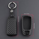 Leather Silicone Car Key Case Cover With Buckle For Audi