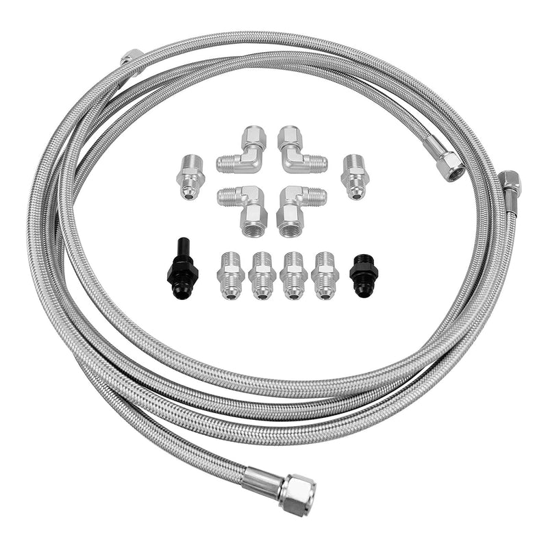 70" SS Braided Transmission Cooler Hose Line For Turbo 700R4-4L60-4L60E - 4L65E