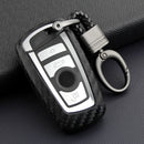Leather Silicone Car Key Case Cover With Buckle For BMW Square