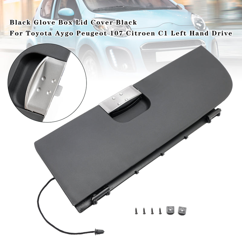 Black Glove Box Lid Cover Black For Toyota Aygo Peugeot 107 Citroen C1 LHD