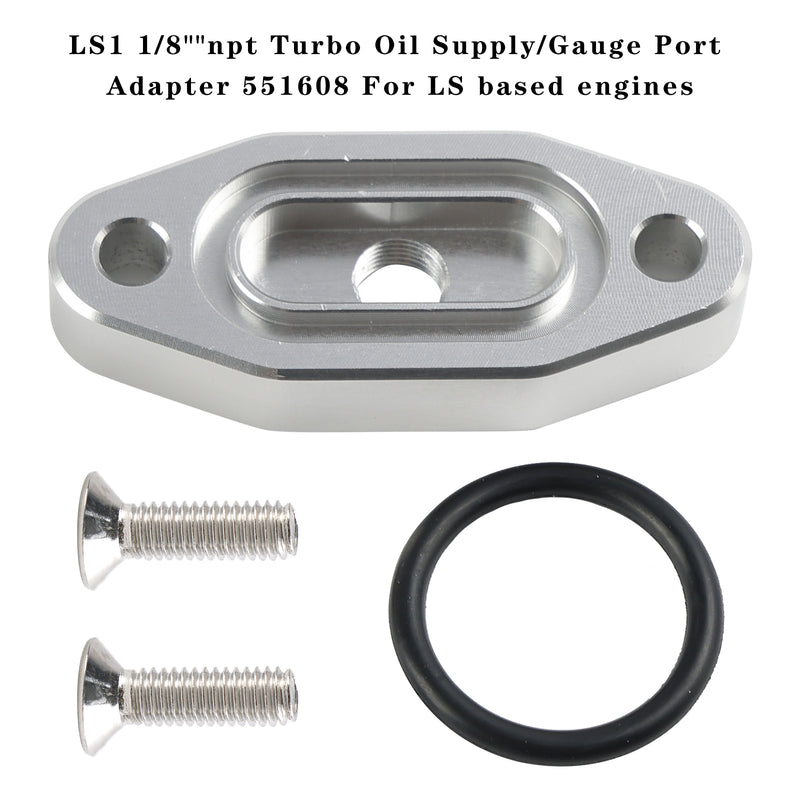 LS1 1/8"npt Turbo Oil Supply/Gauge Port Adapter 551608 For LS based engines