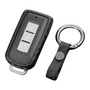 Leather Silicone Car Key Case Cover With Buckle For Mitsubishi