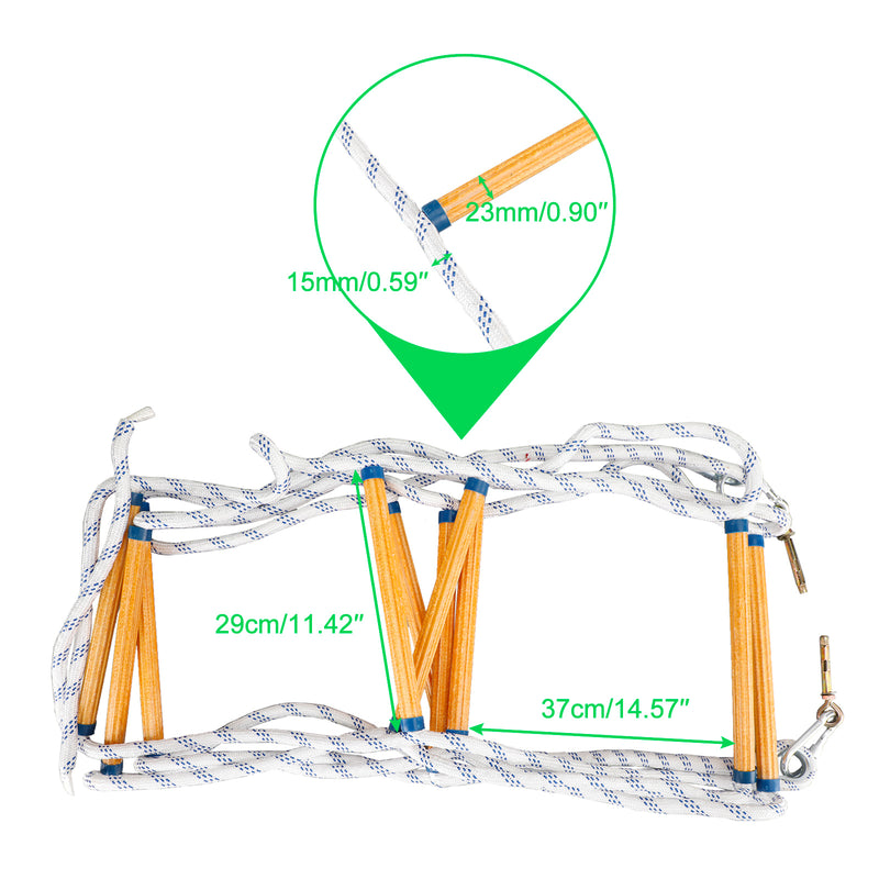 5 Meters Fire Escape Ladder Folding Emergency Rescue Rope Nylon Epoxy Resin Fireproof