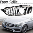 Chrome Front Bumper Grill Grille Fit Mercedes W205 C250 C300 2015-2021 W/LED
