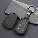 Leather Silicone Car Key Case Cover With Buckle For Cadillac