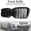 Double Slat Glossy Black Bumper Kidney Grille Fit BMW X3 G01 X4 G02 2022-2025