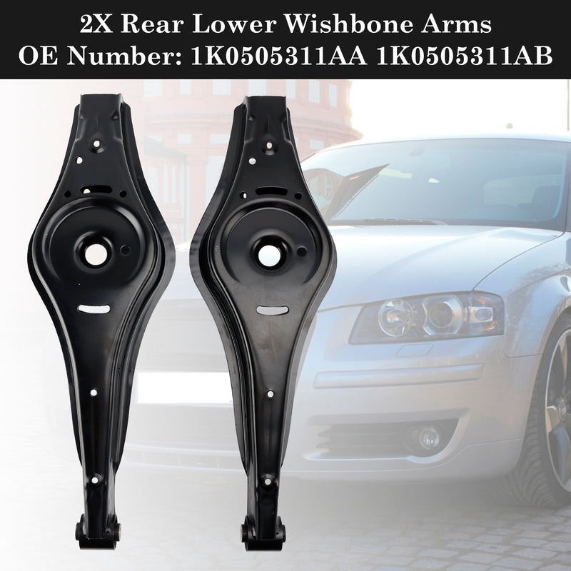 2X Rear Lower Wishbone Arms For Audi A3 Vw Eos Golf 5 6 Touran Passat