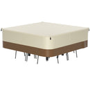 420D Square Waterproof Patio Furniture Cover for Outdoor Table and Chairs