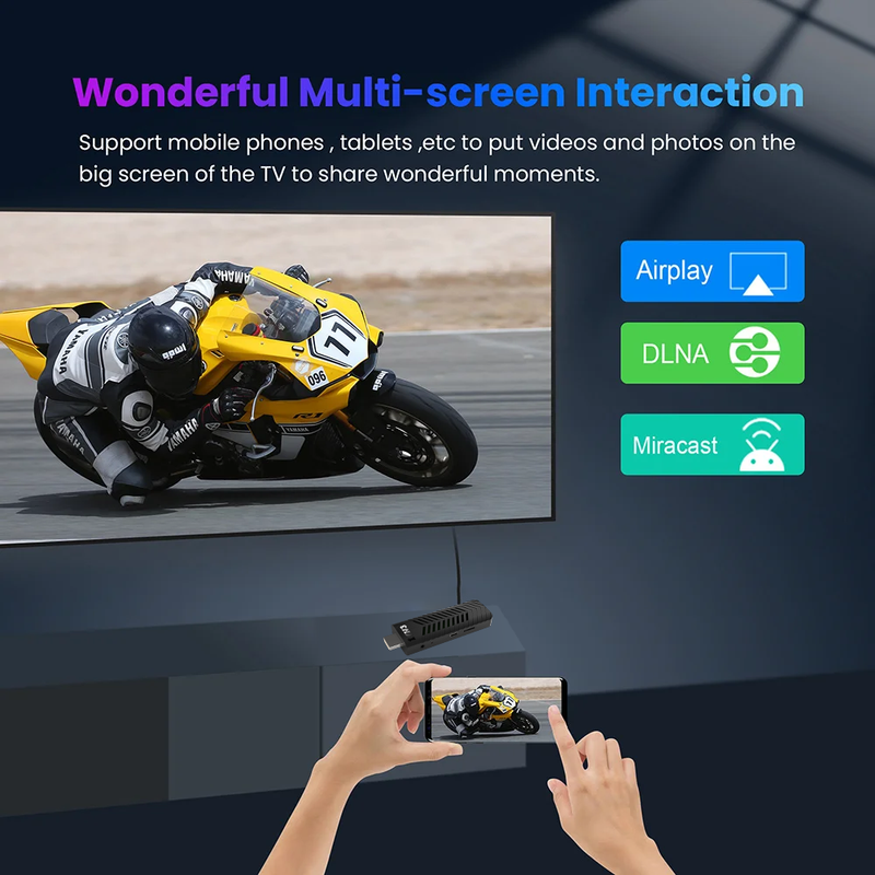 TVR3-S TV Stick Android 14 1GB 8GB Dongle Set-Top Box 4K Player Protable TV BOX