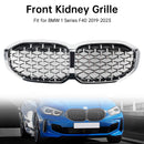 Front Kidney Grille Grill For BMW 1 Series F40 19-23 Silver Diamond Style