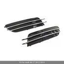 1 Pair Front Bumper Fog Light Grill Cover Bezel For Audi A6 C7 2012-2014