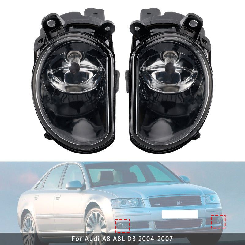 Pair Side Front Bumper Fog Light For Audi  A8 D3 2004-2007 4E0941700A