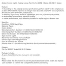 Pair Amber Corner Side Light For BMW 3 Series E46 98-01 Sedan 63136902766