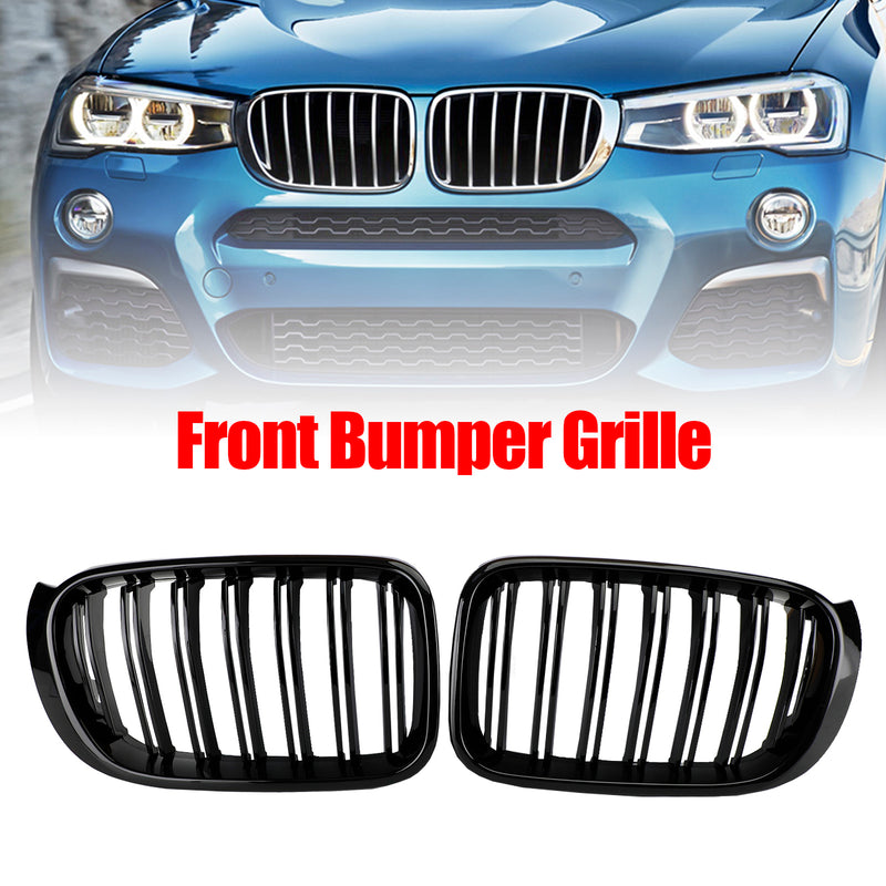 BMW X3 X4 F25 F26 2014-2017 Gloss Black Front Bumper Kidney Grille Grill