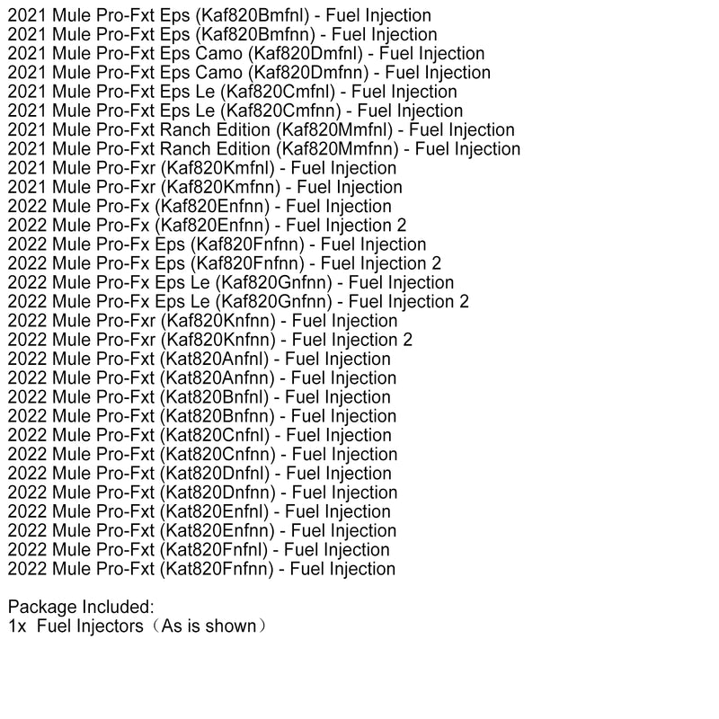 49056-0038 Fuel Injector For Kawasaki Mule PRO FX FXR FXT KAF820 KAF820 EPS