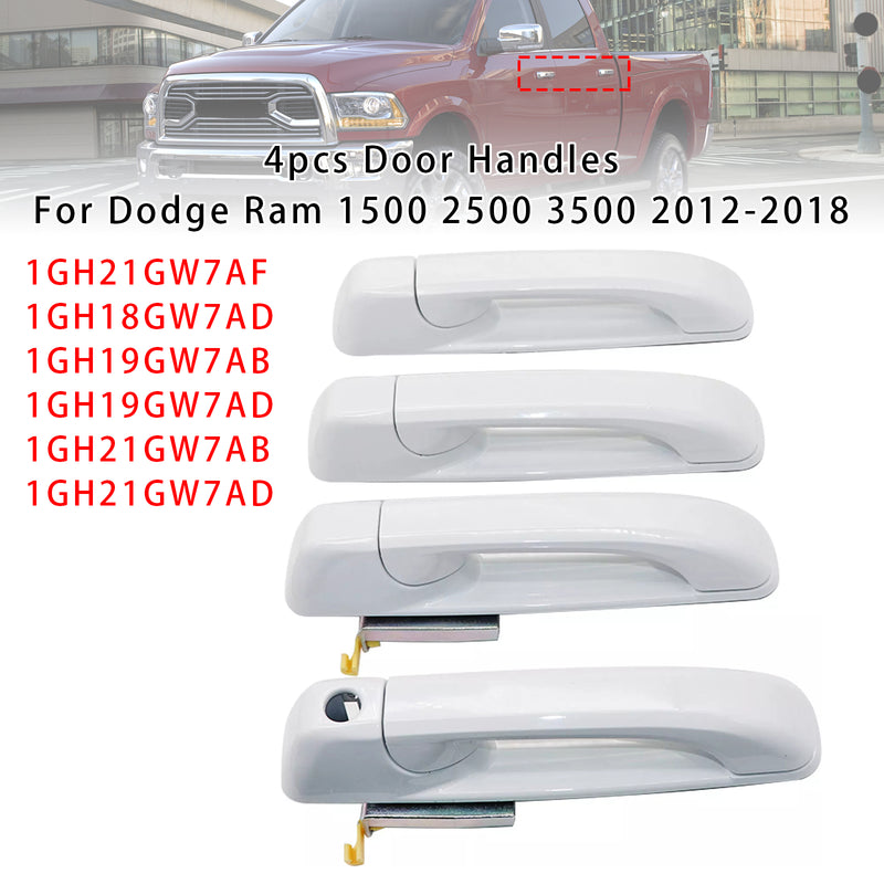 4pcs Door Handles For Dodge Ram 1500 2500 3500 2012-2018