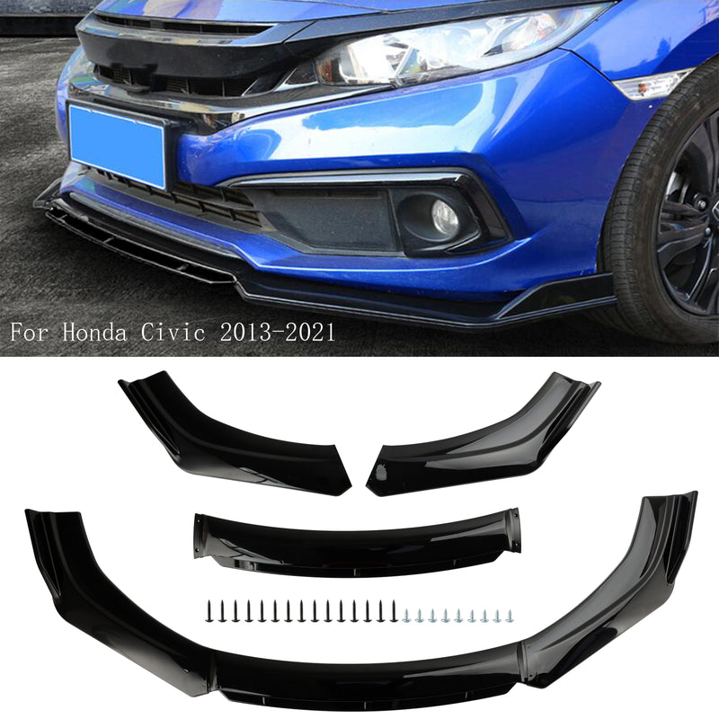 4PCS Universal Car Front Bumper Lip Body Kit Splitter Diffuser Protector Black