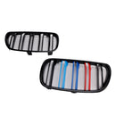 2PCS Gloss Black Front Bumper Grille Grill Fit BMW X3 E83 2007-2010 LCI