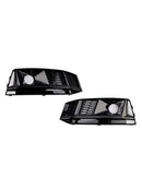 2016-2019 Audi A4 B9 S4 2PCS Black Front Bumper Foglight Grille Grill