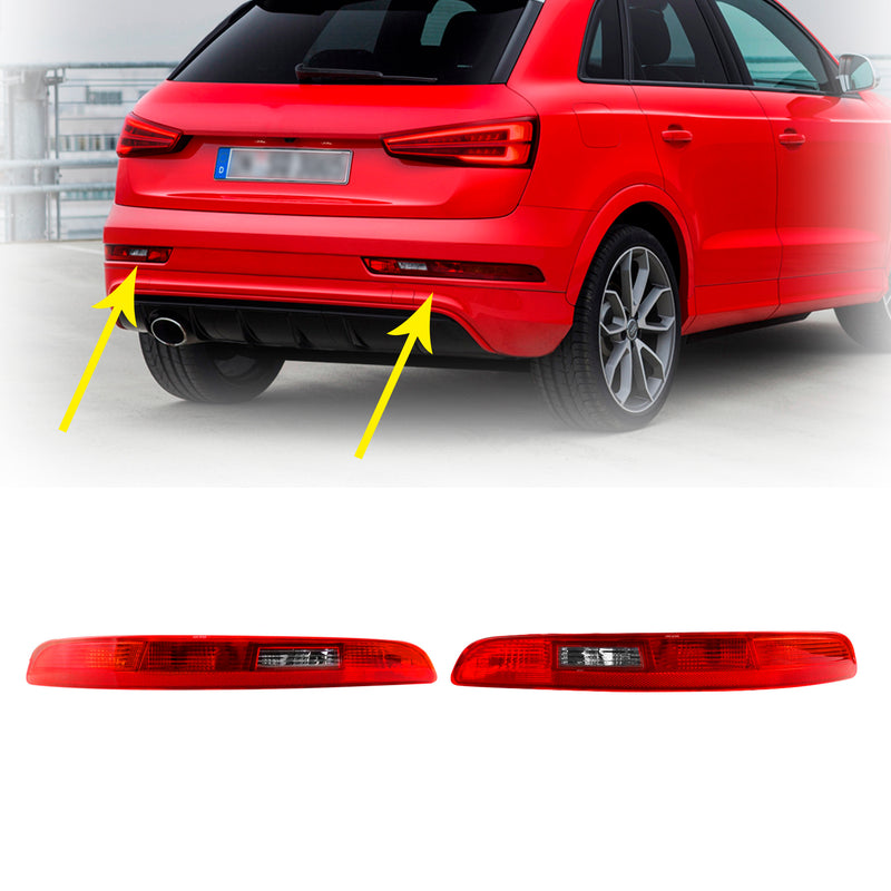 Left&Right Rear Bumper Light Tail Stop Brake Lamp For Audi Q3 2012-2015