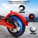 8.5" Electric Scooter for Adult Folding Electric Scooter with 350W Motor 21 MPH Max Speed 25 Miles Long-Range and Deck Lights Red