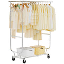 Portable Closet 660lbs Clothing Racks with Wheels Heavy Duty Clothes Rack Metal Clothes Storage