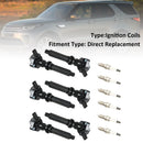 2014-2016 For Land Rover LR4 V6 3.0L GAS 6 Ignition Coils Spark Plugs DX23-12A366-AC