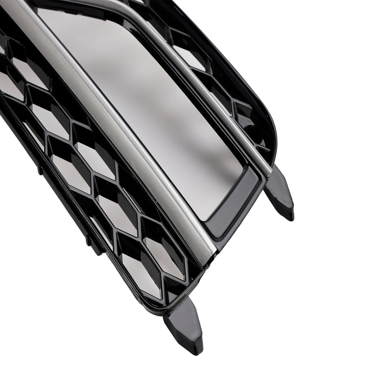 2PCS Front Fog Lamp Black Grill Grille Fit AUDI A5 S-Line S5 2013-2016