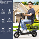 400W Electric Scooter for Adult with Seat 10" Commuter Electric Scooter with Carry Basket Up to 25 20MPH 25Miles Range