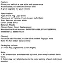 Gloss Black Front Fog Light Grill Covers Fit Audi A3 8V Sedan 2013-2016