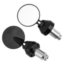 CNC ALUMINUM 50MM MINI HANDLE BAR END MIRROR SET D=35MM BLACK FOR VESPA