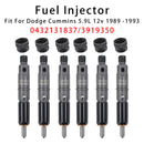 1989-2993 Dodge D250 D350 Cummins 5.9L 12V 6Pcs Fuel Injector 0432131837 3919350
