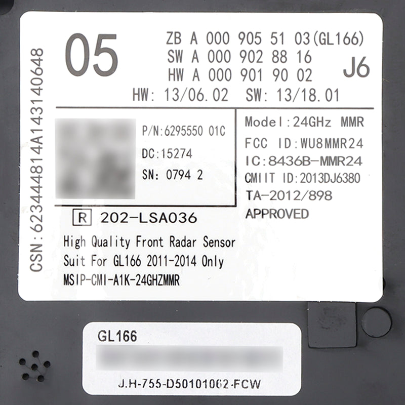 Front Radar Sensor Control Unit A0009055103 For Mercedes GL166 2011-2014