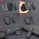 Leather Silicone Car Key Case Cover With Buckle For Cadillac